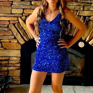 Sparkling Blue Sequin Dress